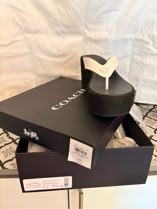 Coach Shoes - Coach sculpted C platform flip-flops